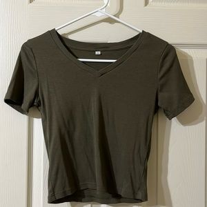 Womens cropped v neck